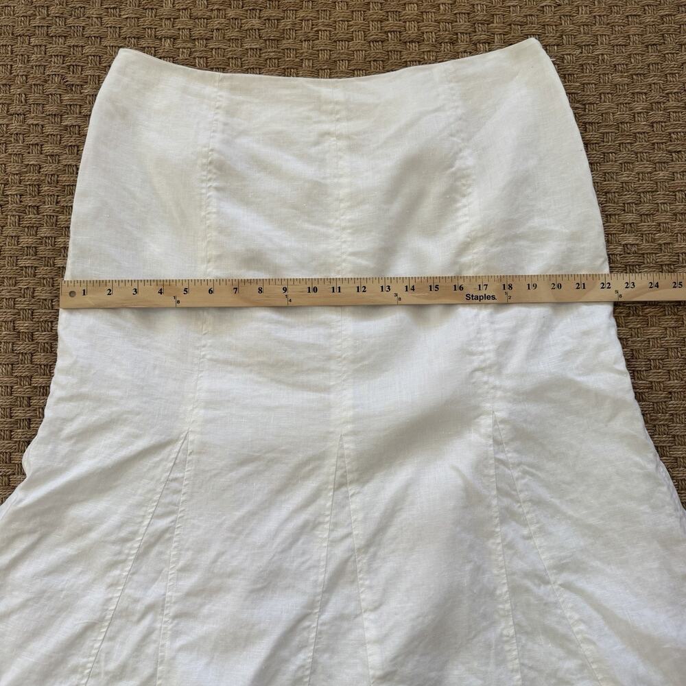 Vintage Kim Roger’s 100% Linen White Pleated Midi Skirt Women's Size 16 - Picture 9 of 9